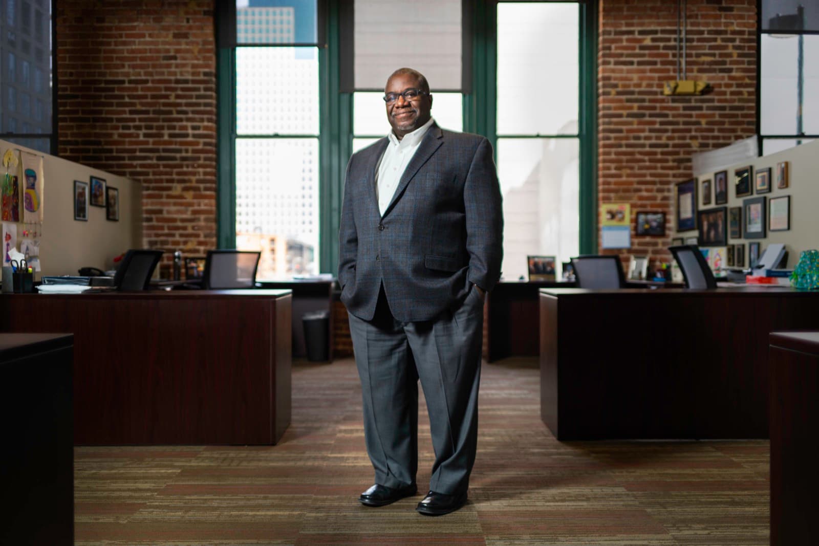 Dr. Nate Easley, Jr. in the Denver Scholarship Foundation offices